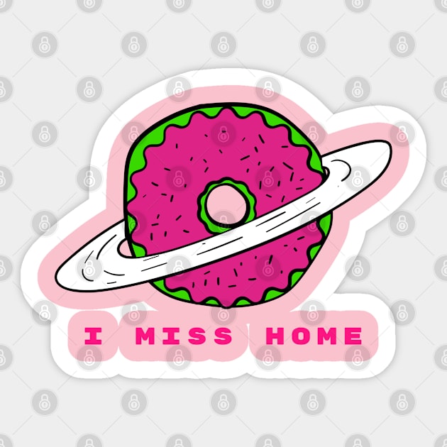 I Miss Home Alien Donut Sticker by alexwestshop